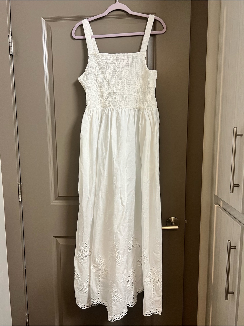 Marine Layer Selene Eyelet Maxi Dress Large white Cotton - Picture 3 of 8